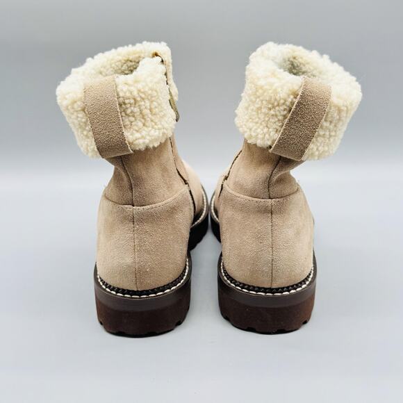 Blondo Boots Womens 5.5 Brown Suede Shearling Harlow Ankle Waterproof Lug Sole - Picture 7 of 13